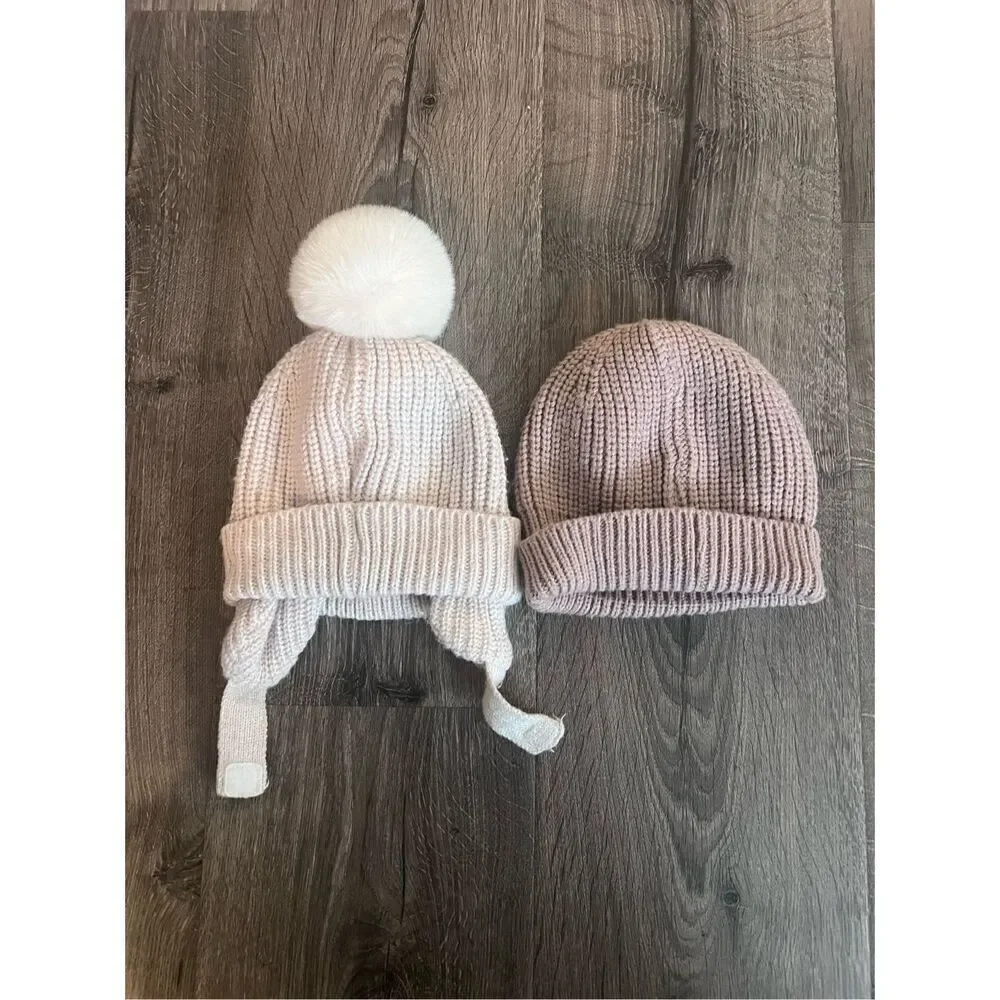 BEARPAW Baby Girls' 2-Pack Knit Hats - pink, 12 -24 months